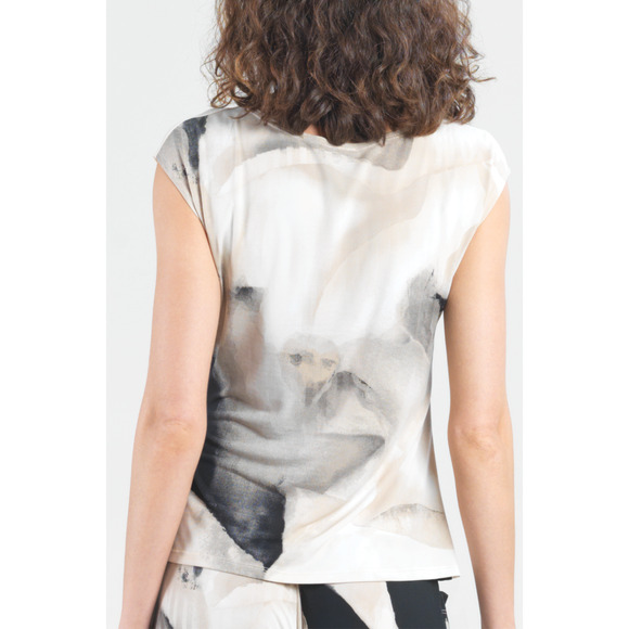 Clara Sunwoo Cap Sleeve Summer Top Side Tie Size XL Watercolor NWT - Picture 5 of 6